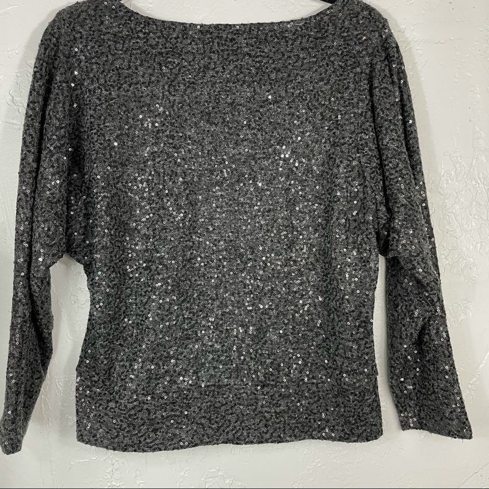 Jenny Han grey sequin blouse size XS